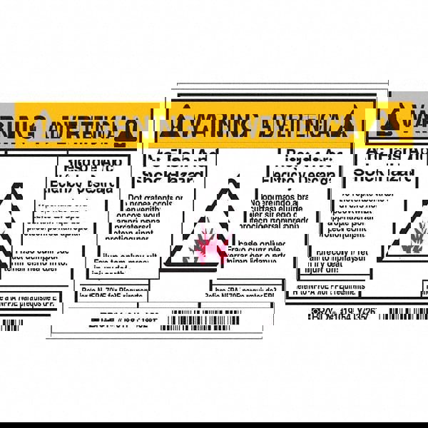 Label Maker Label: Black & Orange on White, Polyester, 100 per Roll
